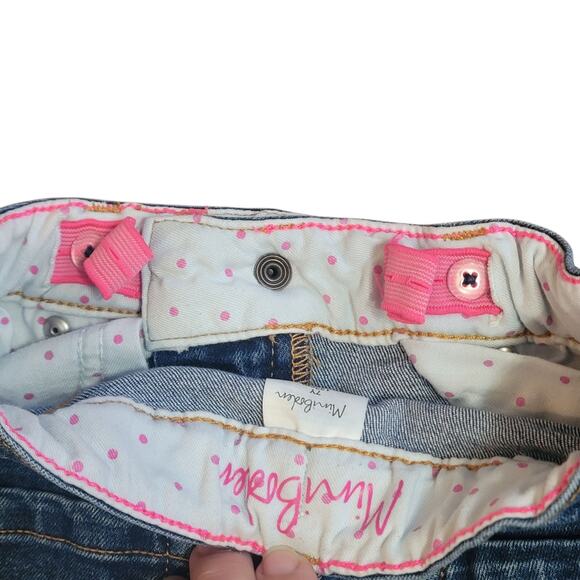 Mini Boden Denim Cropped Flower Embroidered Jeans Girls 7y - Picture 5 of 12